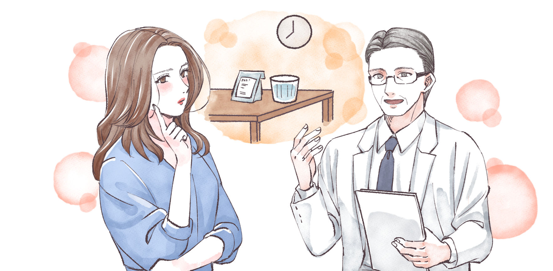 頭痛専門医に相談する女性